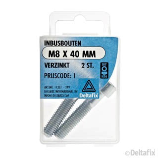 Deltafix inbusbout verzinkt staal M8x40mm 2st