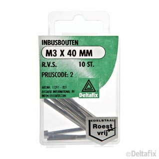 Deltafix inbusbout RVS M3x40mm 10st