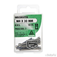 Deltafix inbusbout RVS M4x30mm 10st