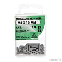 Deltafix metaalschroef cilinderkop M4x10mm 15st