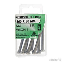 Deltafix metaalschroef cilinderkop M5x50mm 8st