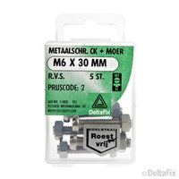 Deltafix metaalschroef cilinderkop M6x30mm 5st