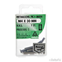 Deltafix metaalschroef platkop M4x30mm 7st
