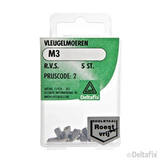Deltafix vleugelmoer RVS M3 5st
