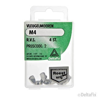 Deltafix vleugelmoer RVS M4 4st