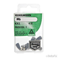 Deltafix vleugelmoer RVS M6 4st