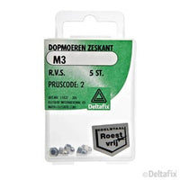 Deltafix dopmoer RVS M3 5st