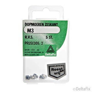 Deltafix dopmoer RVS M3 5st