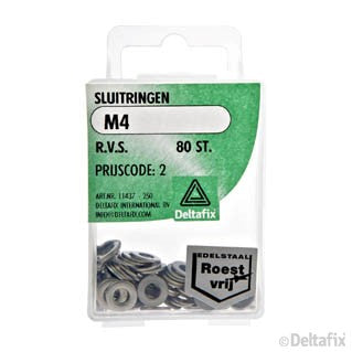 Deltafix sluitring RVS M4 80st