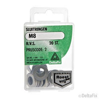 Deltafix sluitring RVS M8 20st