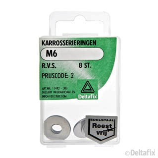Deltafix carrosseriering RVS M6 8st
