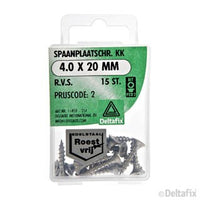Deltafix spaanplaatschroef pozidrive platkop 4x20mm 15st