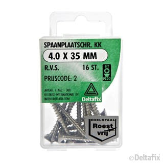 Deltafix spaanplaatschroef pozidrive platkop 4x35mm 16st