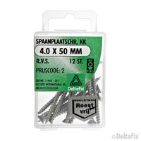 Deltafix spaanplaatschroef pozidrive platkop 4x50mm 12st