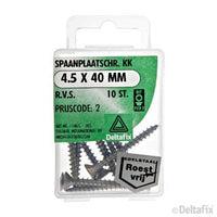Deltafix spaanplaatschroef pozidrive platkop 4,5x40mm 10st