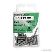 Deltafix plaatschroef philips kop cilinderkop 3,5x19mm 25st