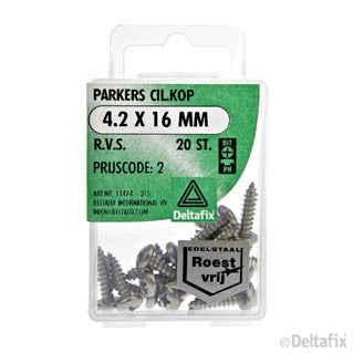 Deltafix plaatschroef philips kop cilinderkop 4,2x16mm 20st