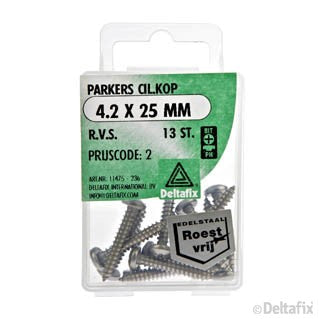 Deltafix plaatschroef philips kop cilinderkop 4,2x25mm 13st