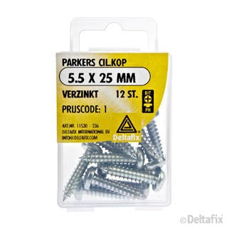 Deltafix plaatschroef philips kop cilinderkop 5,5x25mm 12st