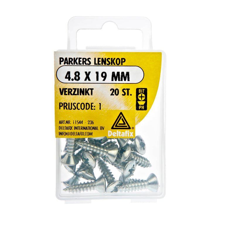 Deltafix plaatschroef philips kop lenskop 4,8x19mm 20st