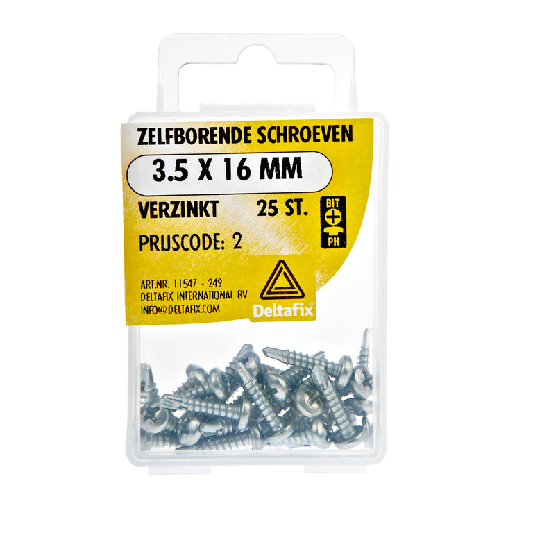 Deltafix zelfborende schroef philips cilinderkop 3,5x16mm 25st