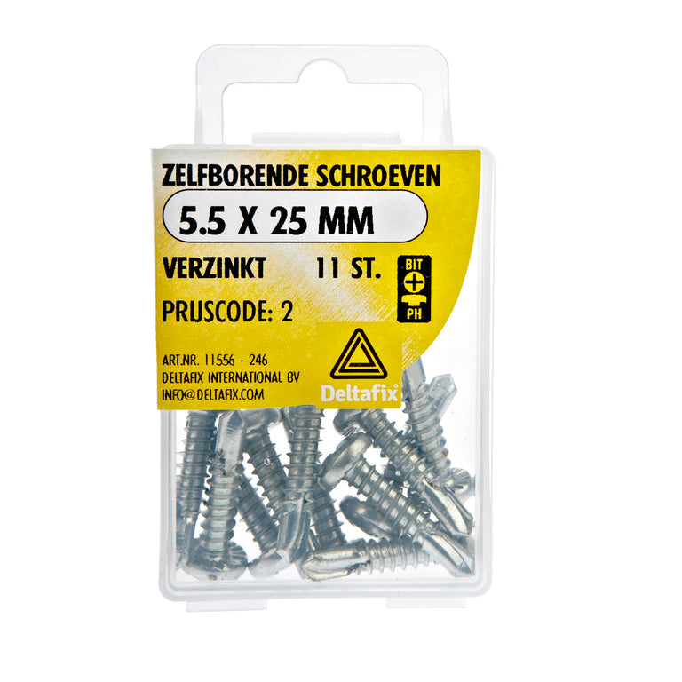 Deltafix zelfborende schroef philips cilinderkop 5,5x25mm 11st