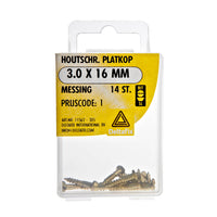 Deltafix houtschroef sleufkop platkop 3x16mm 14st