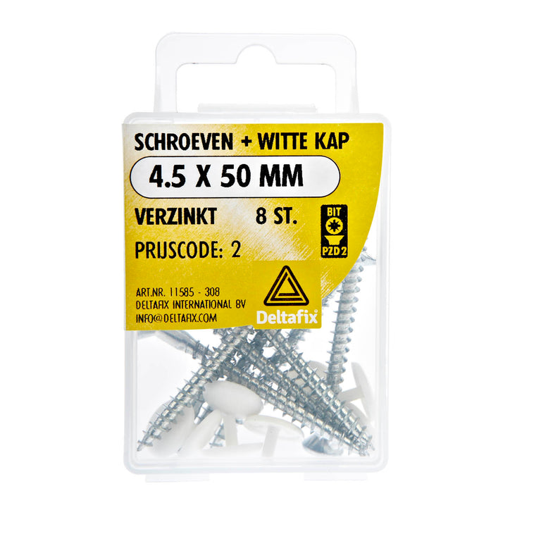 Deltafix schroef pozidrive platkop 4,5x50mm 8st