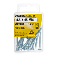 Deltafix spaanplaatschroef pozidrive platkop 4,5x45mm 15st