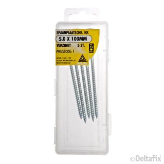 Deltafix spaanplaatschroef pozidrive platkop 5x100mm 5st