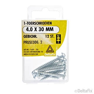 Deltafix 1-toerschroef 1 toerkop 1 toerkop 4x30mm 12st