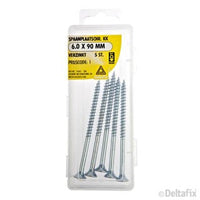 Deltafix spaanplaatschroef pozidrive platkop 6x90mm 5st