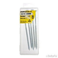 Deltafix spaanplaatschroef pozidrive platkop 6x120mm 5st