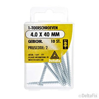 Deltafix 1-toerschroef 1 toerkop 1 toerkop 4x40mm 10st