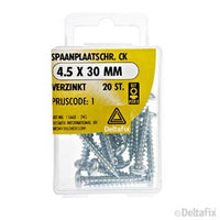 Deltafix spaanplaatschroef pozidrive cilinderkop 4,5x30mm 20st