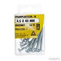 Deltafix spaanplaatschroef pozidrive cilinderkop 4,5x40mm 16st