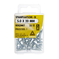 Deltafix spaanplaatschroef pozidrive cilinderkop 5x20mm 25st
