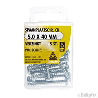 Deltafix spaanplaatschroef pozidrive cilinderkop 5x40mm 15st