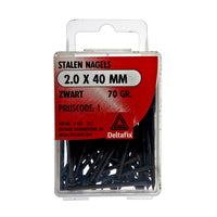 Deltafix nagels afgeplatte bol-verzonken kop gehard staal 2x40mm