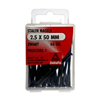 Deltafix nagels afgeplatte bol-verzonken kop gehard staal 2,5x50mm