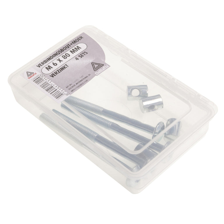 Deltafix koppelbout verzinkt staal 6x80mm 4 sets