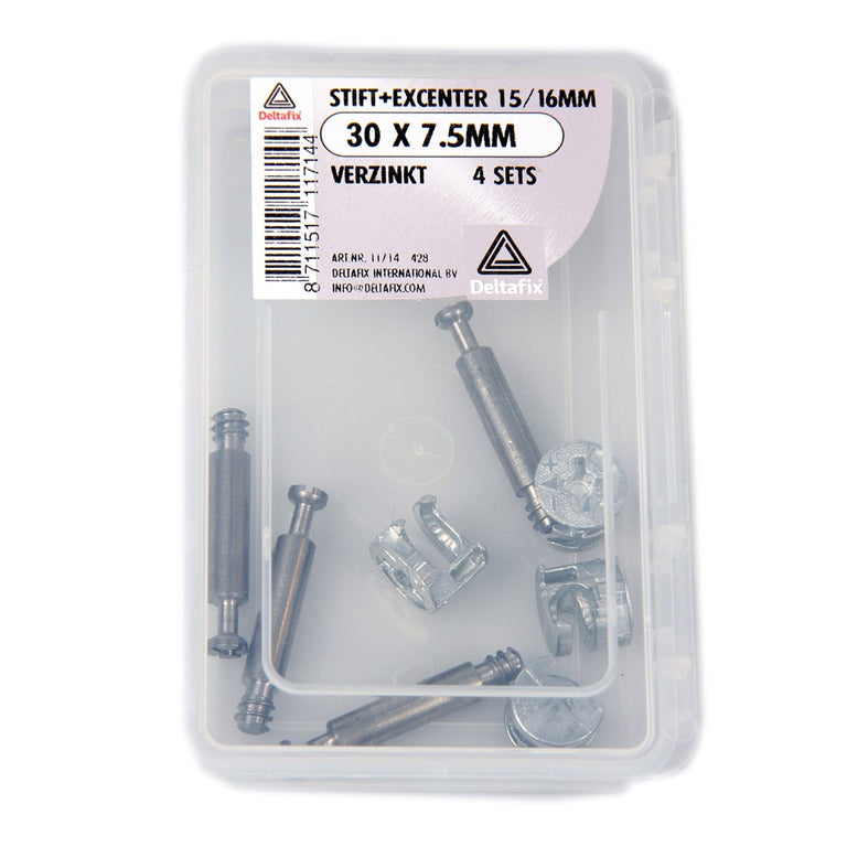 Deltafix excenterstiftset 15/16mm 30x7.5 4 sets