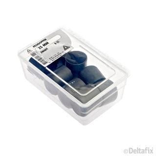 Deltafix peerdop rond zwart 25mm 8st