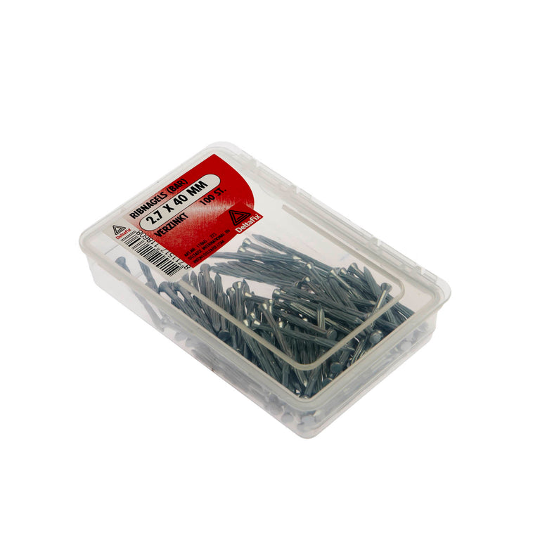 Deltafix ribnagels verzonken kop verzinkt staal 2,7x40mm 100st