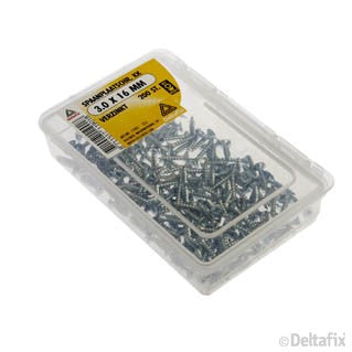 Deltafix spaanplaatschroef pozidrive platkop 3x16mm 200st
