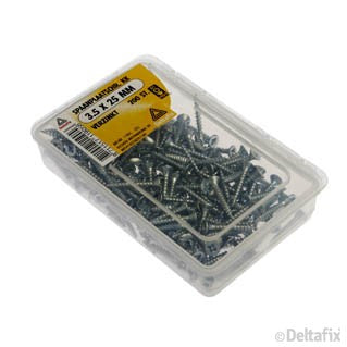 Deltafix spaanplaatschroef pozidrive platkop 3,5x25mm 200st