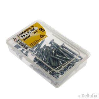 Deltafix spaanplaatschroef pozidrive platkop 4,5x45mm 50st