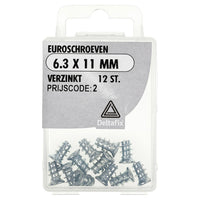 Deltafix euroschroef pozidrive verzonken kop 6,3x11mm 12st