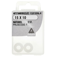 Deltafix afstandbus nylon 15x10x6,4mm 2st
