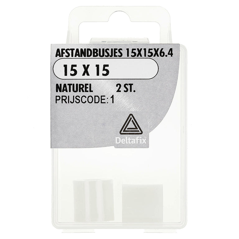 Deltafix afstandbus nylon 15x15x6,4mm 2st
